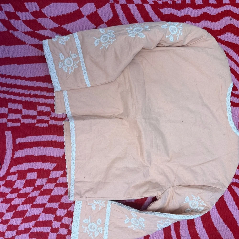 Sezane x Sea New York Dakota Peach Embroidered Lace-Trim Jacket - Picture 8 of 9